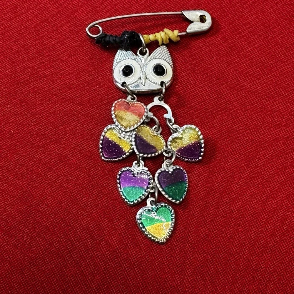 Colorful Owl‎ Safety Pin Brooch